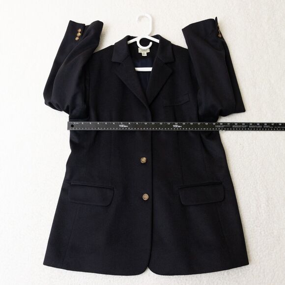L.L. Bean Wool Cashmere Blend Lined Button Front Black Blazer Women's Sz 16R - Picture 8 of 14